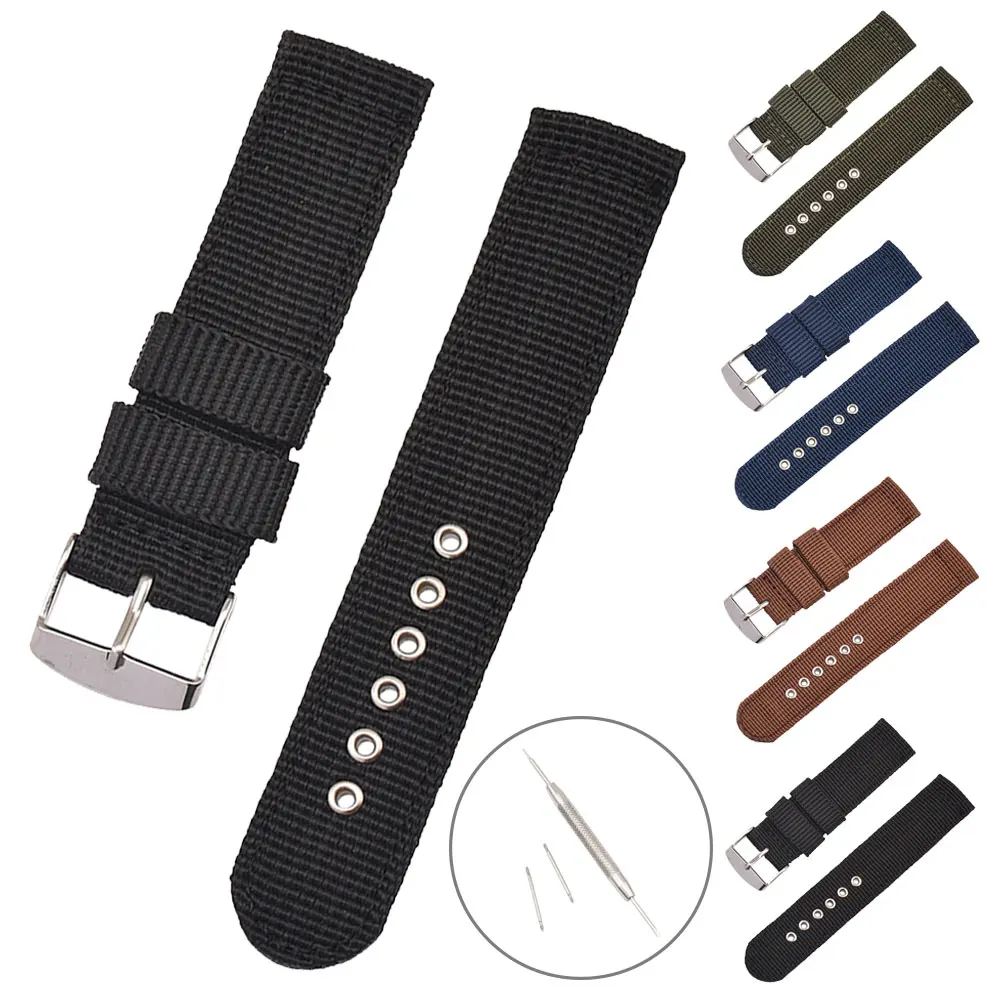 

Nylon Watchband Universal 18mm 20mm 22mm Watch Band Strap Replacement Wrist Bracelet Strap For Huawei B5 For Garmin Vivoactive 3