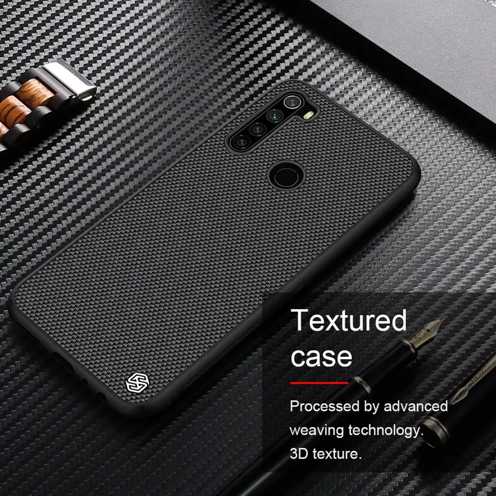 Для Xiaomi Redmi Note 8 Note8 задняя крышка Nillkin жесткий PC+ мягкий TPU нейлоновое волокно против отпечатков пальцев чехол для телефона s Матовый чехол