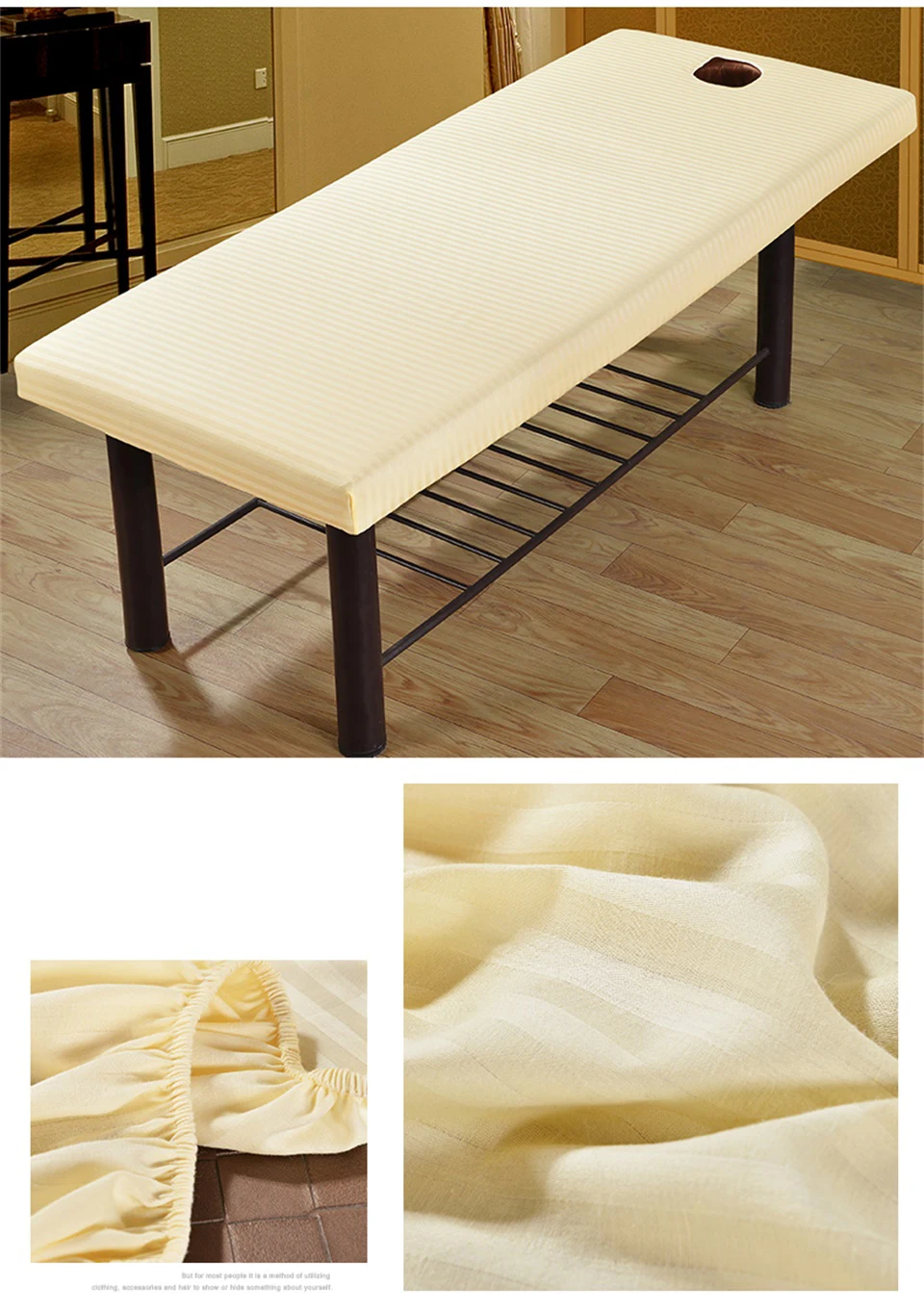 Pure color Beauty Massage Bed Sheet Cotton Elastic Rubber Band Bed Cover for SPA Treatment Bed Cover with Breath Hole sheet