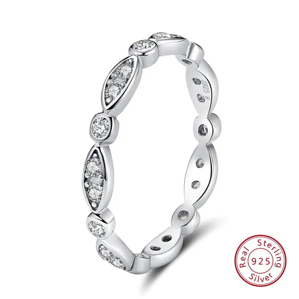 ORSA JEWELS Настоящее 925 пробы серебряные женские кольца AAA кубический циркон модное обручальное кольцо ювелирные изделия Круглый перстень для дам SR71 - Цвет камня: sr71