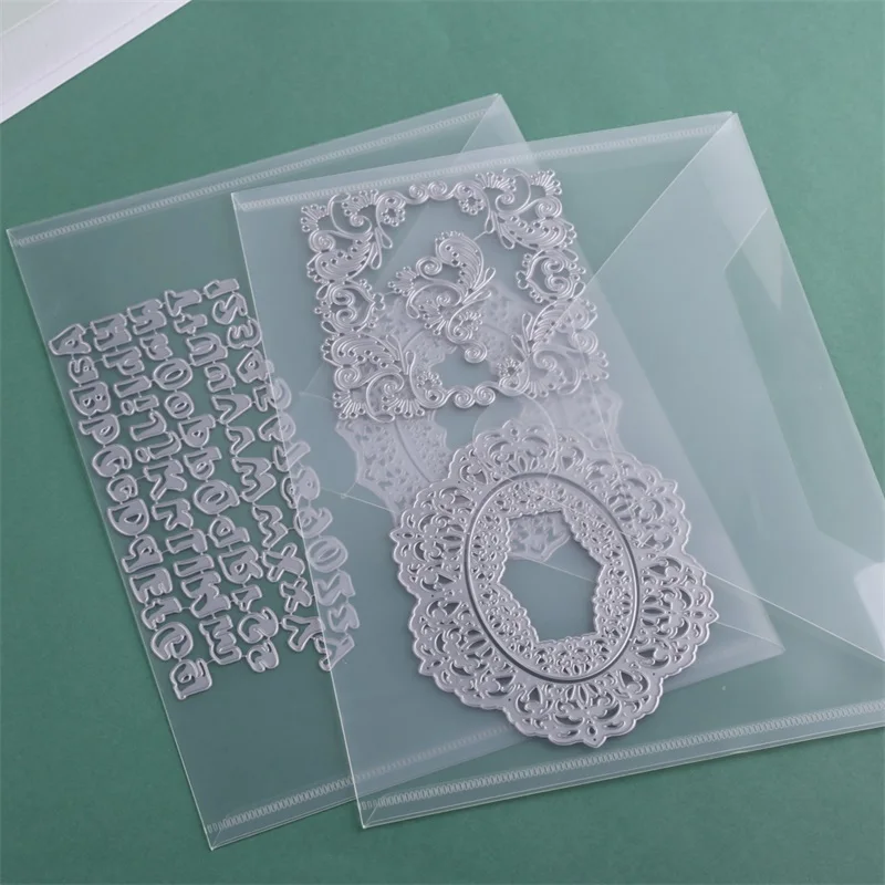 10pcs-40pcs Transparent Plastic Folder Storage Bags Envelopes For Cutting Dies Stamps Paper Cardstock Organizer Holders Bags 3