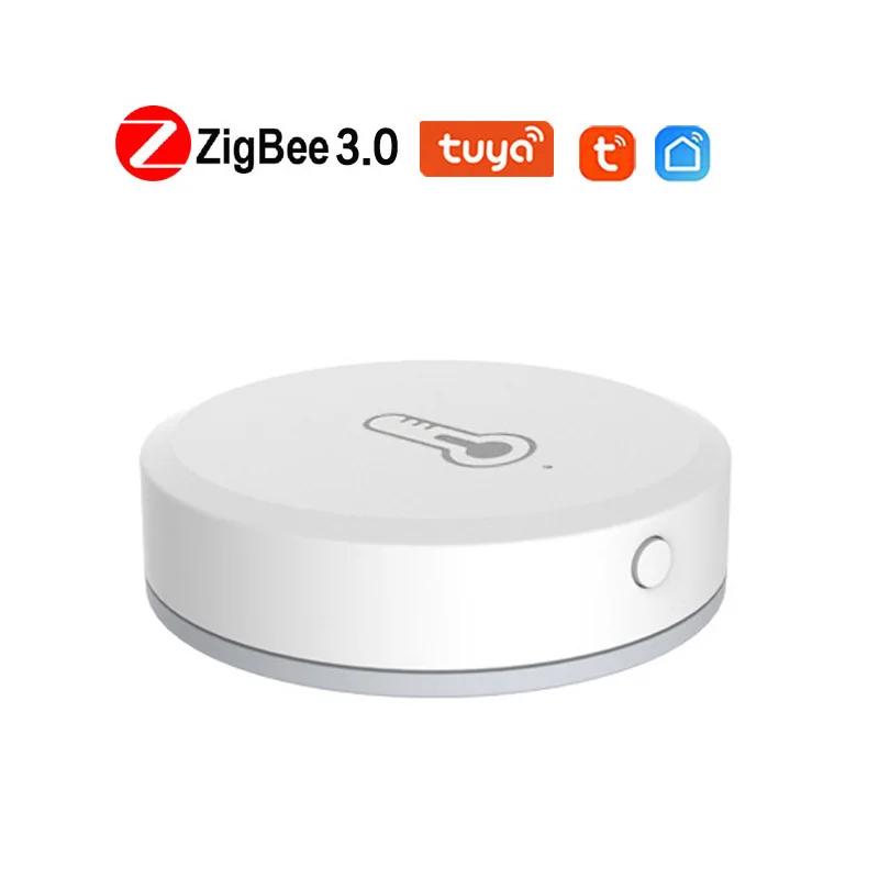 Tuya Smart ZigBee-Sensor de temperatura y humedad alimentado por batería, seguridad del hogar con aplicación Tuya Smart Life, Alexa, aplicación para hogares de Google