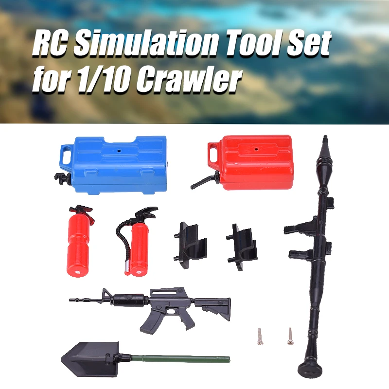 

RC Simulation Tool Set Decoration Accessories for 1/10 Traxxas Trx-4 Axial SCX10 RC4WD D90 D110 TF2 Tamiya CC01 Crawler