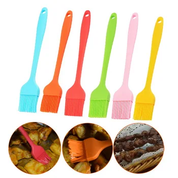 

For Cake Bread Butter Baking Tools Kitchen Safety BBQ Brush Silicone Brush Multi Color Silicone Basting Pastry Oil Brushes #25