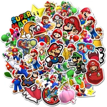 10/30/50Pcs Mario Bros Stickers Cartoon Game Anime Laptop Guitar Helmet Pvc Classic Toy Waterproof Decals Child Christmas Gifts