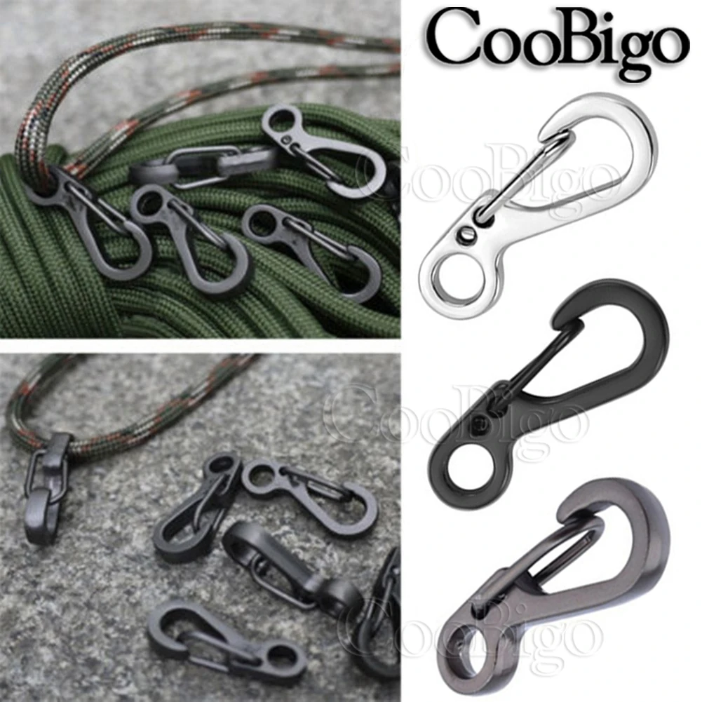 10PCS Metal Paracord Carabiner Clips Spring Clasps Keychain Snap Hook Camping 