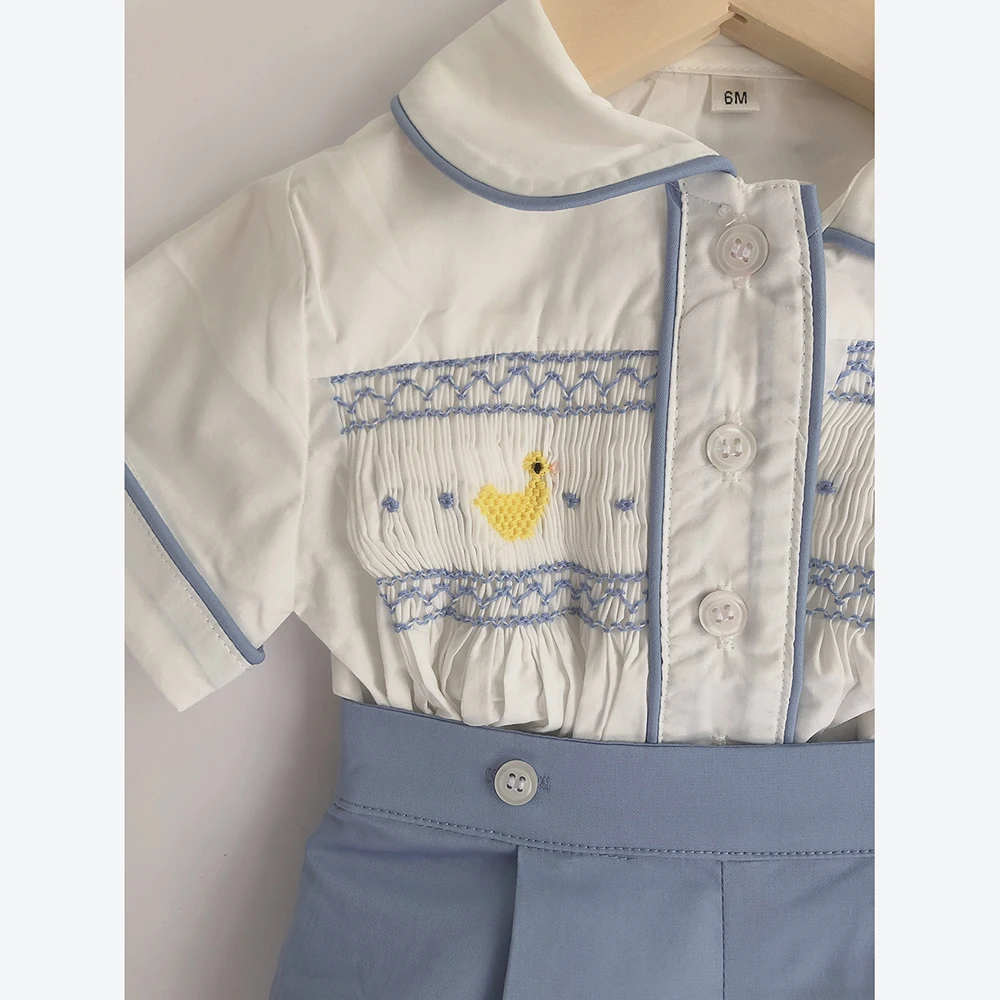 Children Boutique Clothing Baby Boys Handmade Smocked Duck