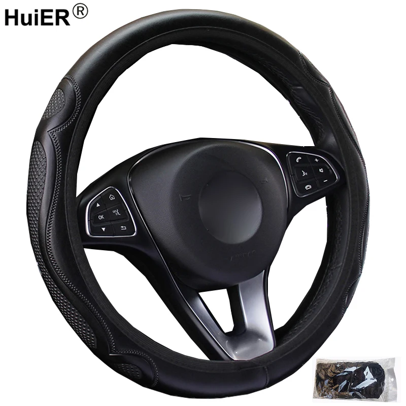 Car Steering Wheel Cover Funda Volante Braid on the wheel Volan Comfortable Durable For 37 38 CM Auto No Inner Ring | Автомобили и