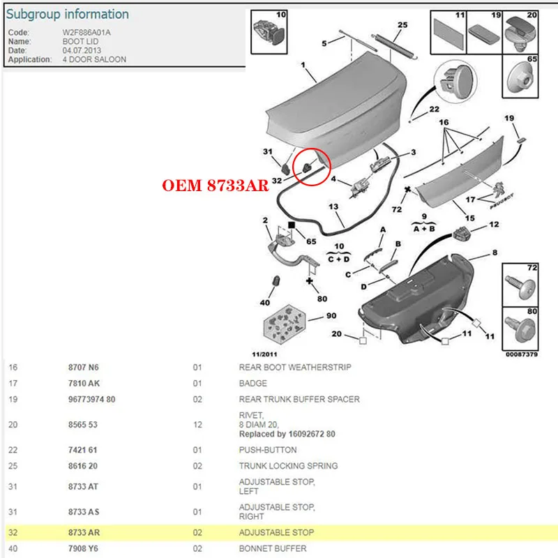Suitable For Peugeot 508 Trunk Rubber Pier Adjustable Stop Bonnet Buffer Tail Gate Block Limit Block 8733ar 7908y6 Trunk Trim Aliexpress Suitable For Peugeot 508 Trunk Rubber Pier Adjustable Stop Bonnet Buffer Tail Gate Block Limit Block 8733ar 7908y6 Trunk Trim Aliexpress
