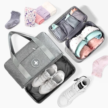

Women's Waterproof Travel Pouch Underwear Bags Double Layer Classification Shoes Organizer Package Bra Storage Case Accessories