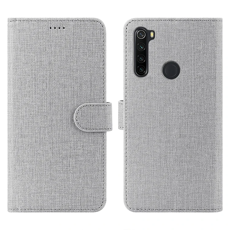 gray Роскошный чехол для телефона, противоударный флип-чехол-кошелек для Redmi Note 8 T, защитный чехол из натуральной кожи s для Redmi Note 8T - Цвет: gray
