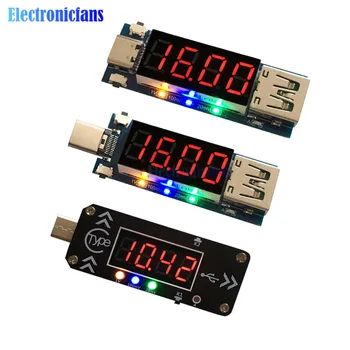 

Type-C Male Female USB Quick Charge Trigger DC Digital Display Voltmeter Ammeter Meter PD2.0 PD3.0 Decoy Detection Tester Device