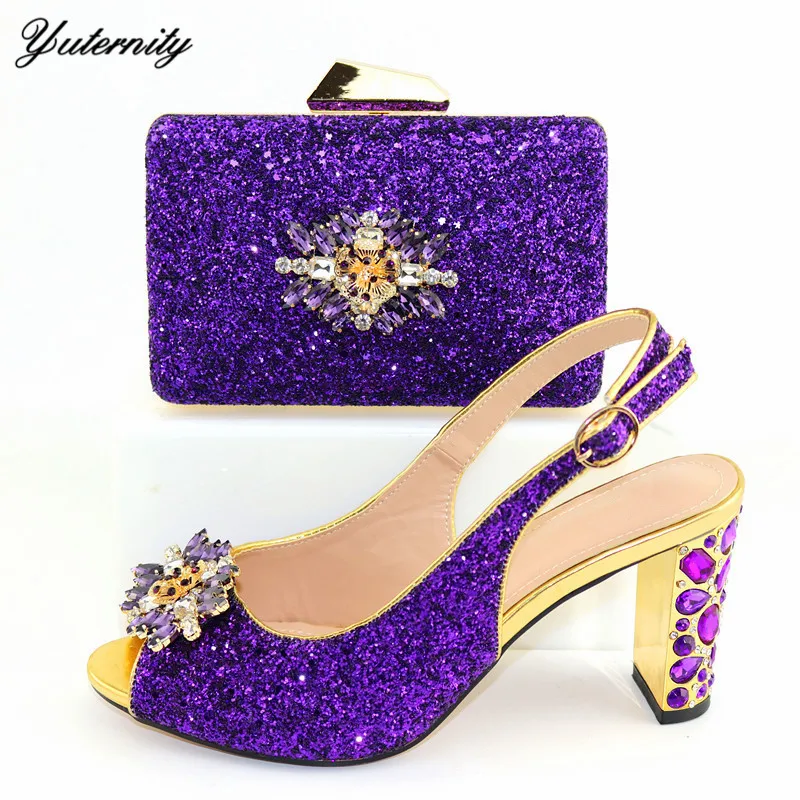 

Summer Italian Style Woman Shoes And Bag Set High Quality Elegant High Heels Shoes And Bag Set For Wedding Size 39-43