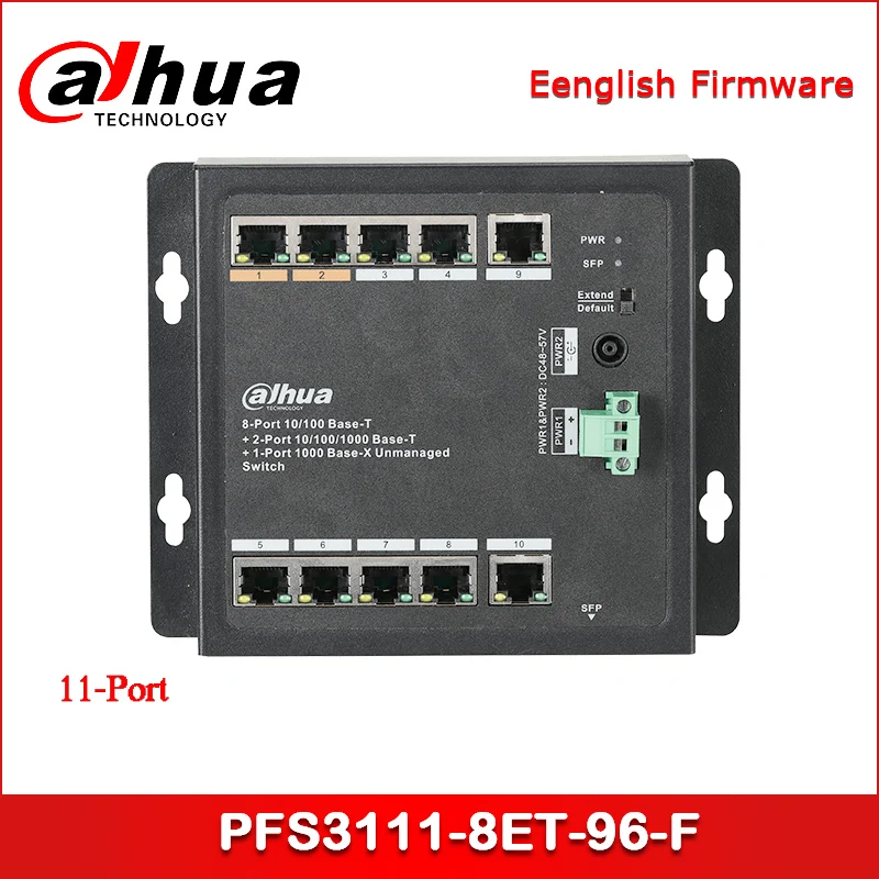 Dahua PoE коммутатор PFS3111-8ET-96-F 11-Порты и разъёмы переключатель с 8-Порты и разъёмы PoE