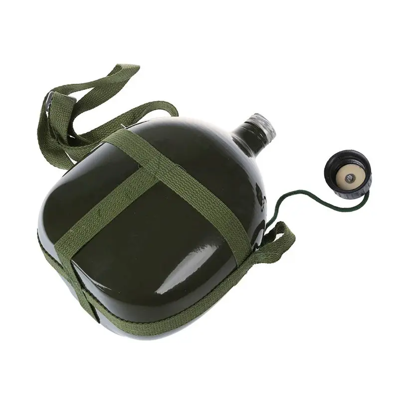Пешие прогулки 2.5L емкость Военная столовая чайник армейский зеленый с плечевым ремнем