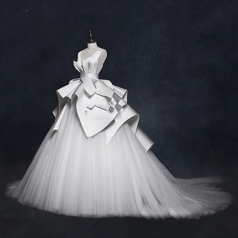 Дубайское свадебное платье со складками robe de mariee Пышные свадебные платья с баской бальное платье Дубай Свадебные платья vestido de noiva