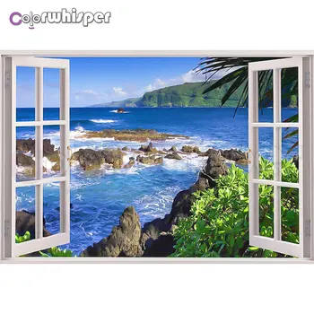 

Daimond Painting 5D Full Square/ Round Window Scenery Diamond Rhinestone Embroidery Crystal Cross Stitch Mosaic Gift Decor D078