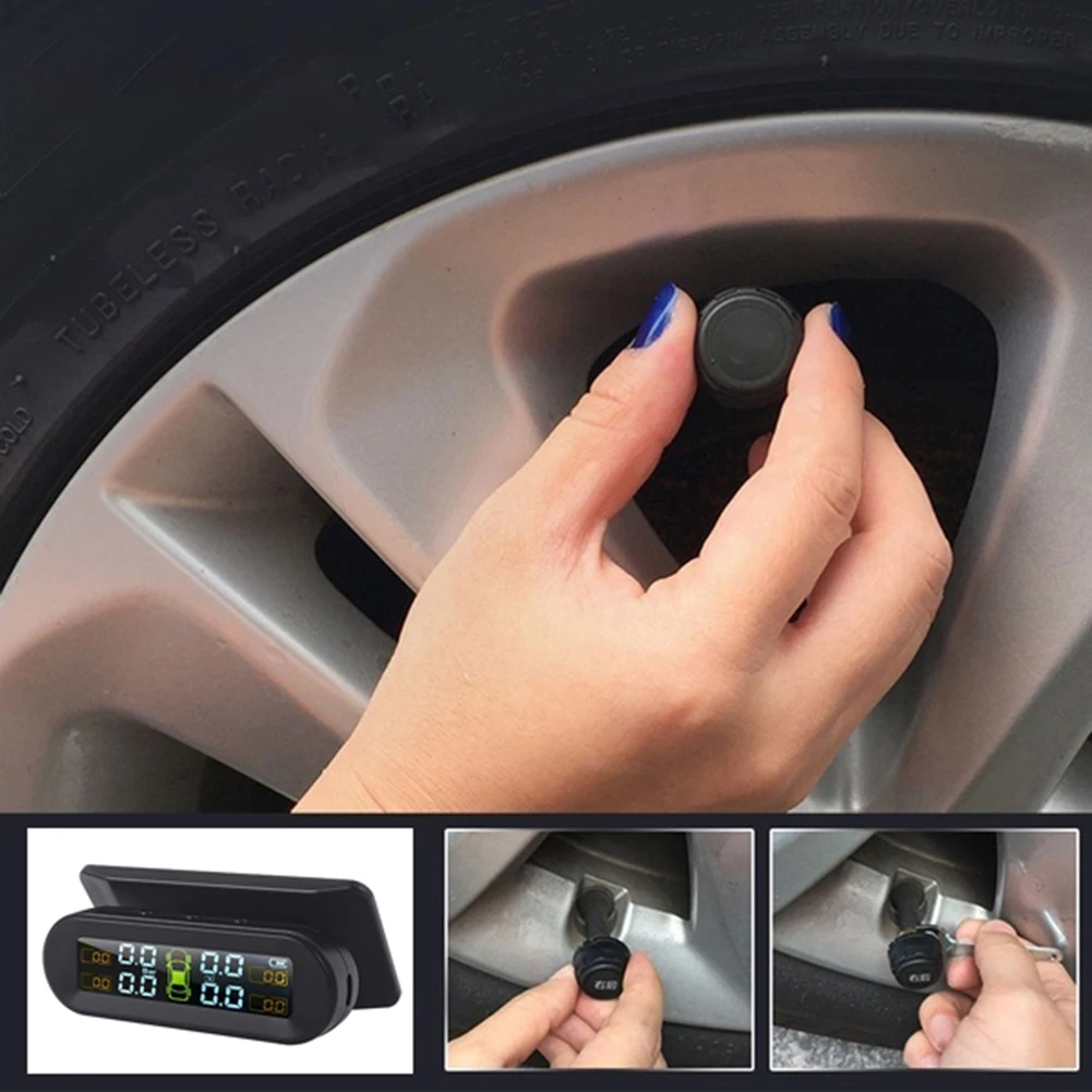 Автомобиль TPMS солнечной энергии шин давление мониторинга системы с 4 внешних датчиков горячий Бутик