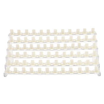 

Plastic 6 Tiers False Nail Art Display Rack Tabletop Display Stand With 72pcs Nail Tip Rings, Acrylic Nail Tips Holder Organizer