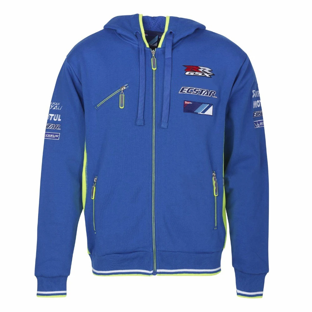 

Free Shipping 2018 Moto GP For Suzuki Team Hoodie Zip Blue/Green Hooded Jacket Adult Hoodie Sports Sweatshirt Jackets