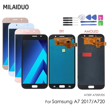 

AMOLED/TFT For Samsung Galaxy A7 2017 A720 SM- A720F A720M A720Y / DS LCD Display Touch Screen Assembly Adjustable Brightness