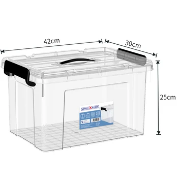 

portable plastic storage box 25L thickened clothing plastic storage box snack toy storage box desktop cosmetic jewelry storage