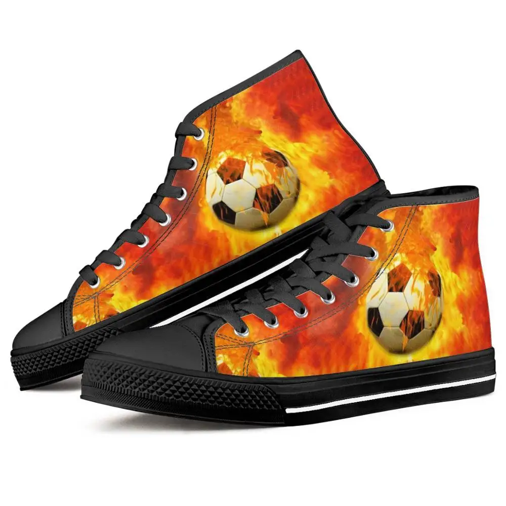 

Football Team Logo Pattern 3D Print High Top Canvas Shoes for Men Vulcanized Shoes Personalized Student Sneakers Anti-Slippery