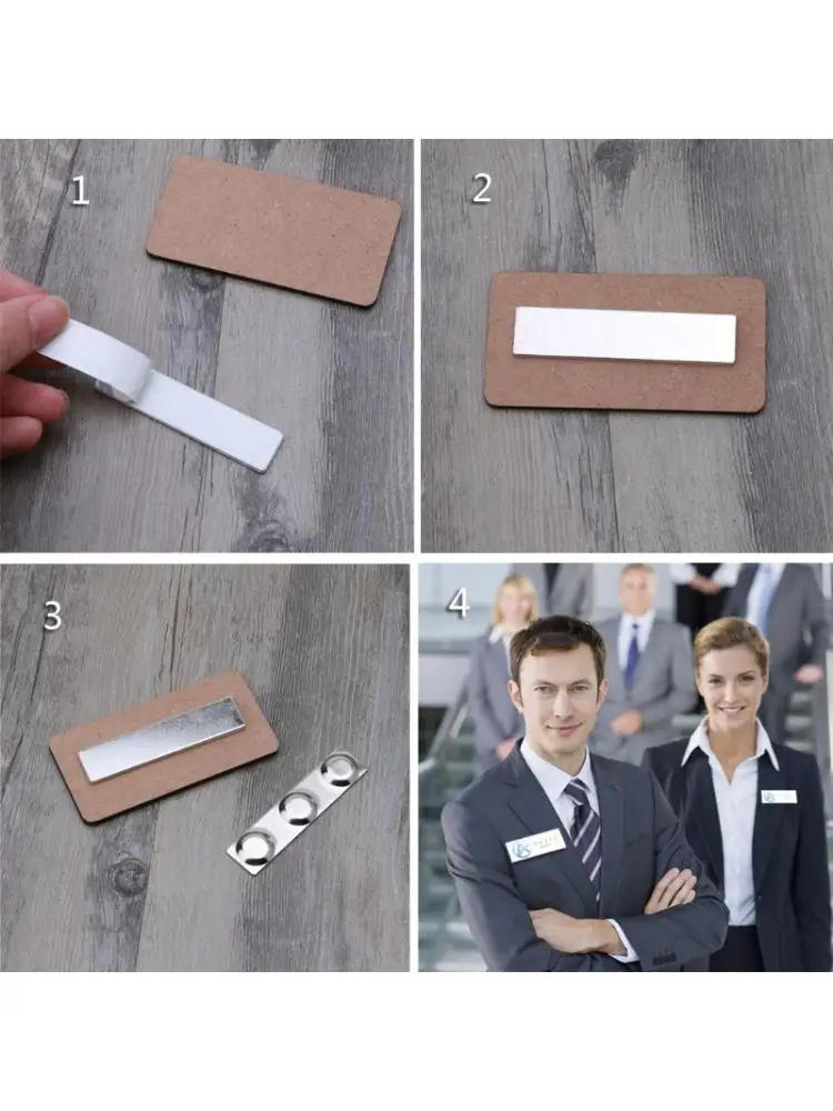 

10Pc DIY Sublimation Blanks Magnetic Badge Pins Id Card Holder for Heat Transfer U4LE