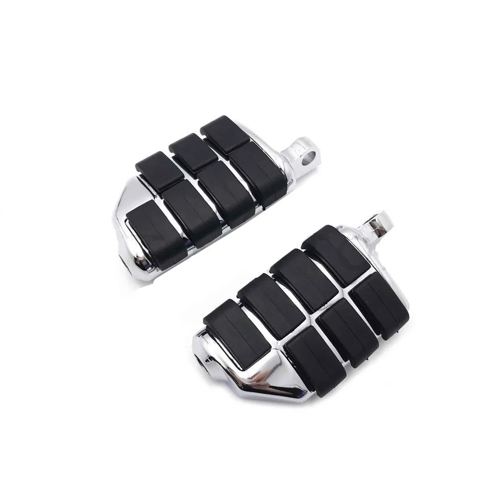 Пара мотоциклетных подножек для ног для Harley Dyna Rocker Softail Street Glide Tri Glide Кафе Racer Old School Bobber Touring - Цвет: chrome