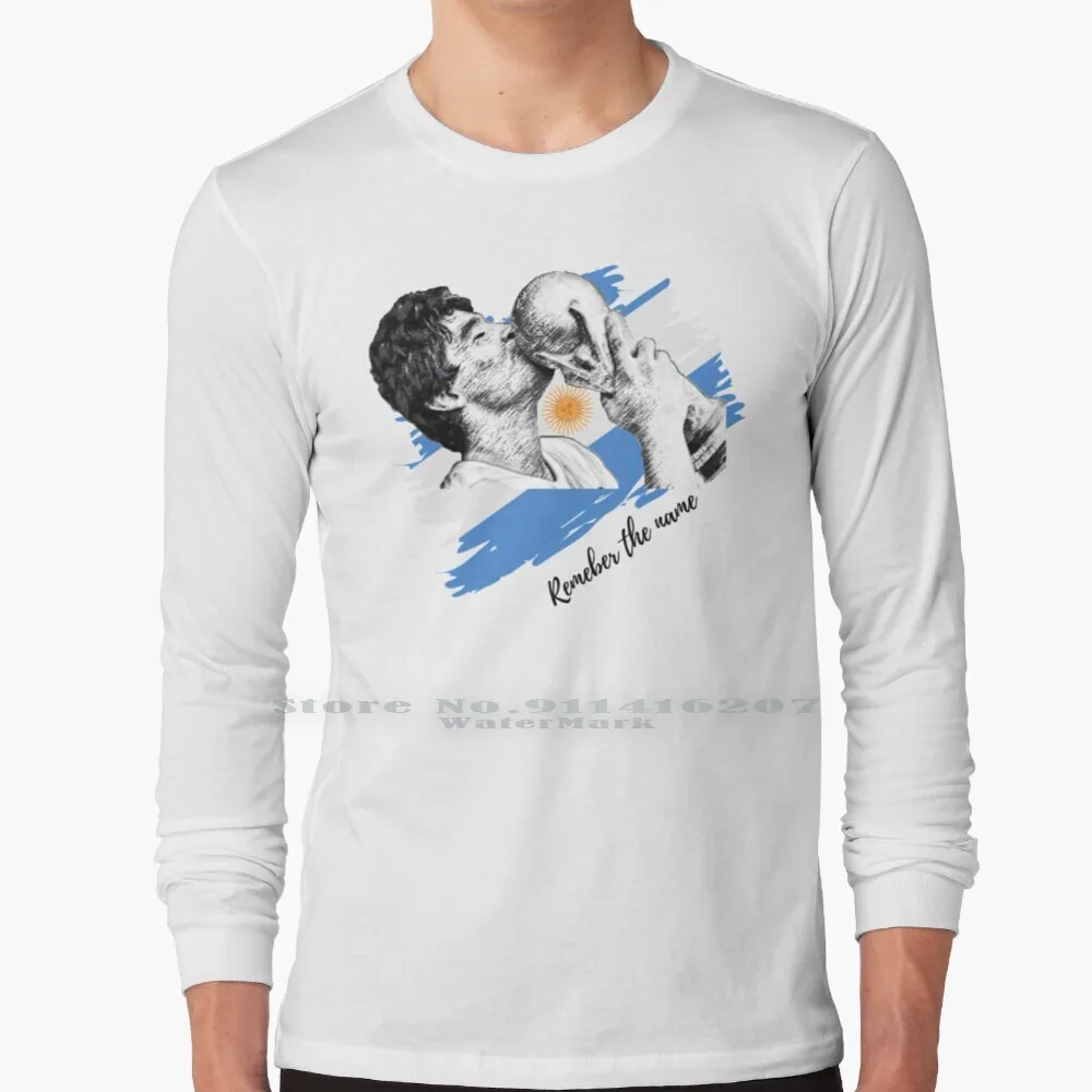 Ricordare Maradona - Best Giocatore Di Calcio Maradona | Napoli | Argentina Di Calcio T Shirt 100% Puro Cotone Argentina Bandiera Argentin