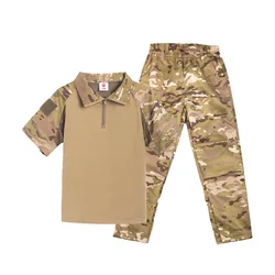 Special Forces Kids Clothing Army Military Scouting Uniform Se Camouflage Coat+pants+hat Training Performance Costumes 120-190cm