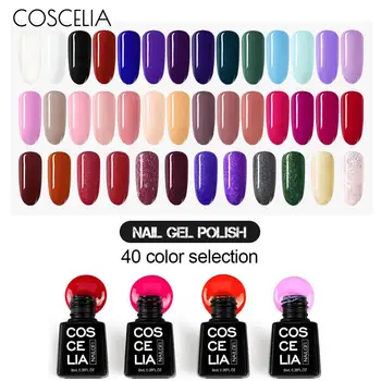 

COSCELIA Hybrid Varnishes Gel Nail Polish UV Primer All For Manicure Semi Permanent Soak Off 8ML Gel Nail Art Polish Top Base