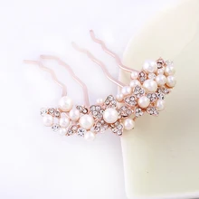 Женский свадебный жемчужный Хрустальный гребень для волос со стразами, украшение для волос, головной убор, ювелирные аксессуары для волос, вечерние подарки