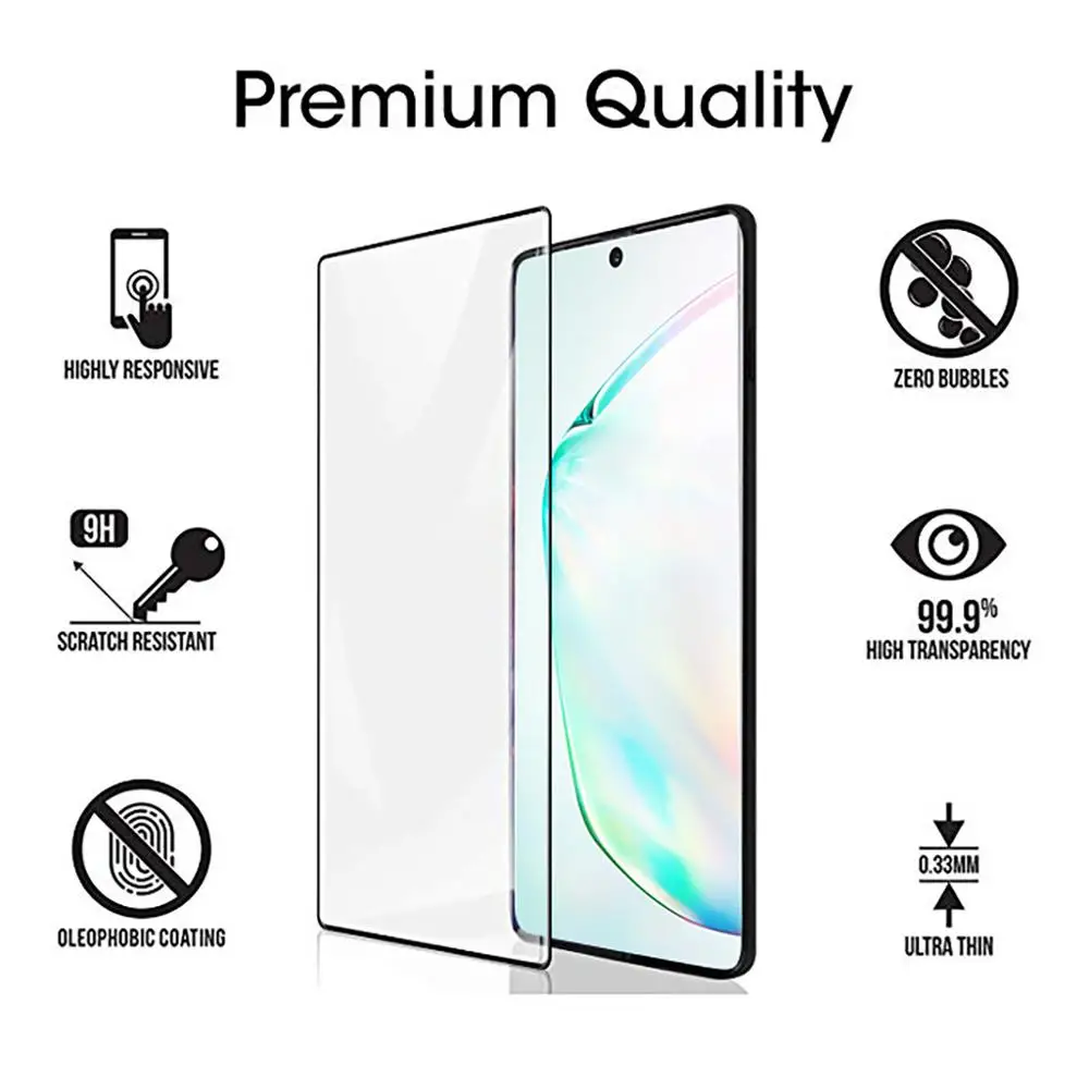 2-in-1 Tempered Glass For Samsung Galaxy Note 10 10pro 10+ Camera Screen Protector For Samsung S9 S8 S10 Plus Note 9 Glass Film