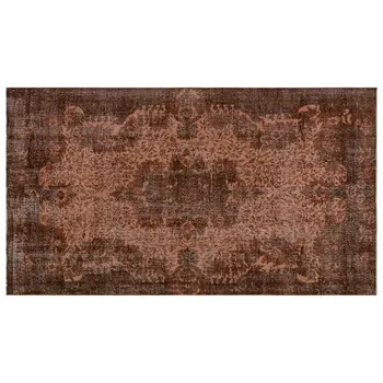 

Handmade Brown Vintage Overdyed Turkish Area Rug 173x290 Cm-5'8''X9'6''