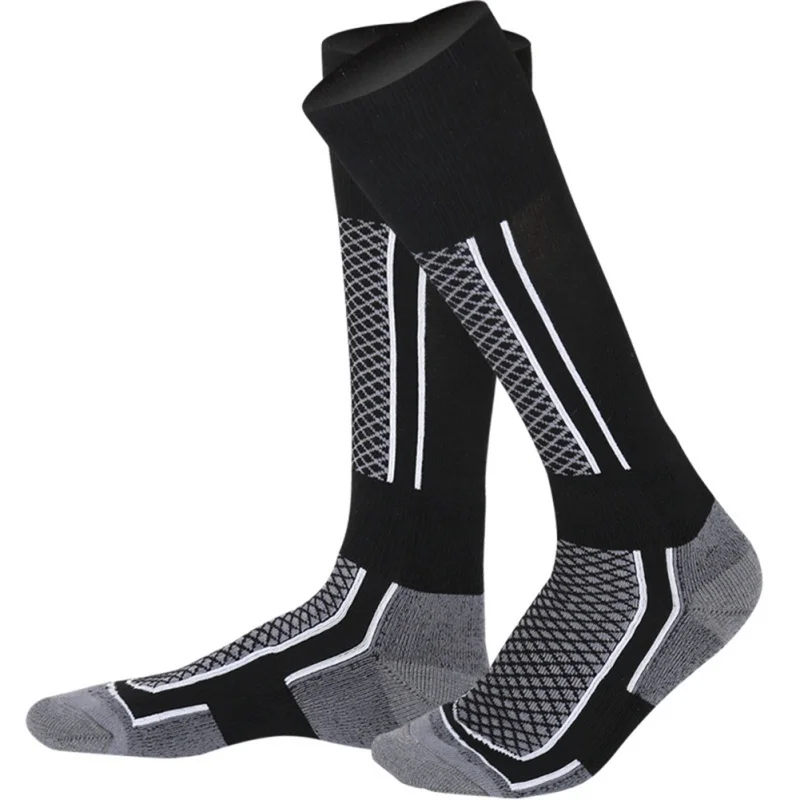 FDBRO, для взрослых, для катания на лыжах, походные носки, гетры для мужчин и женщин, зимние, термальные, лыжные носки, плотные, хлопковые, теплые, для велоспорта, носки для сноуборда - Цвет: Men Black
