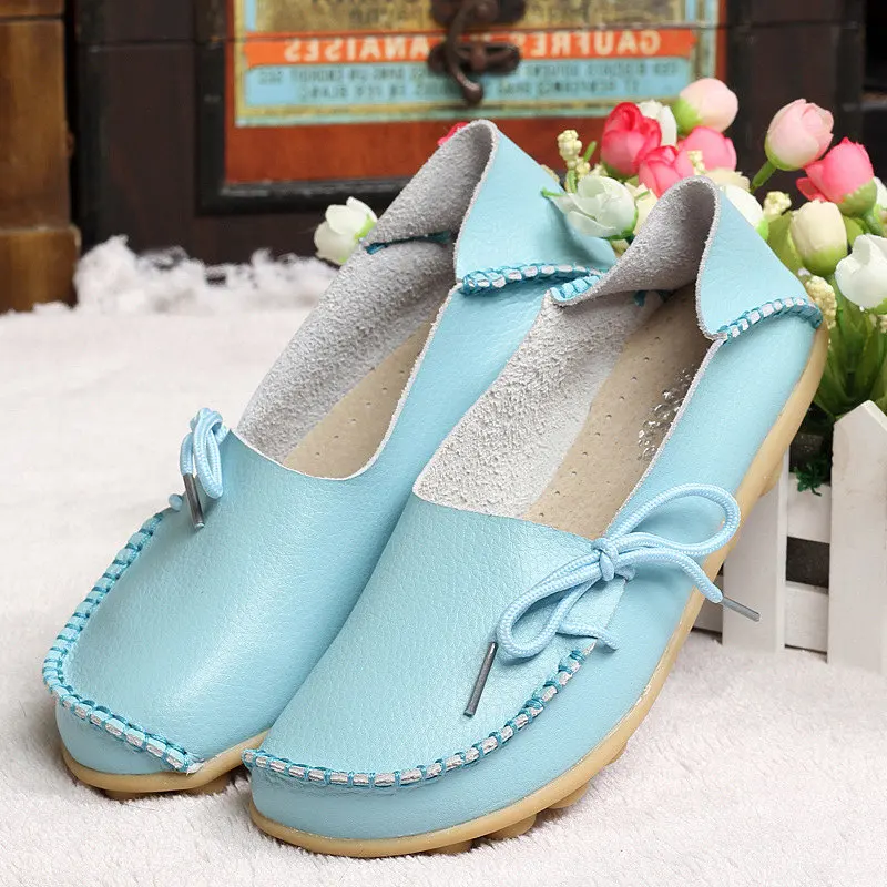 sky blue lace-up Распродажа; женская обувь на плоской подошве из спилок с мягкой подошвой; сезон лето-осень; женские повседневные Лоферы без застежки; женская обувь на плоской подошве - Цвет: sky blue lace-up