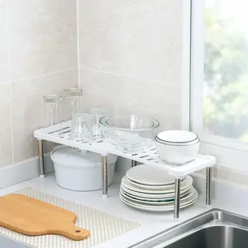 

Extendible Kitchen Storage Rack Closet Shelf Dish Drying Rack Seasoning Bottles Shelves Spice Rack Holder Kitchen Sink Organizer