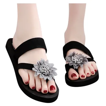 

Women Slippers Flower Clip Toe Flip Beach Breathable Shoes Sandals Female Home Slipper Flip-Flops Flat Summer Shoes