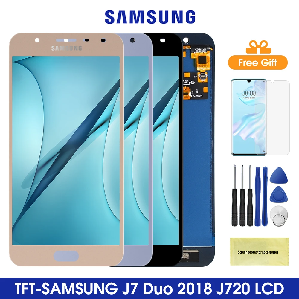 ЖК дисплей J720 для Samsung Galaxy J7 Duo с сенсорным экраном и дигитайзером в сборе J720F SM