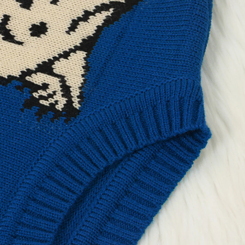 Jaycosin Fashion Women Simple Wild Animal Print Patchwork Sweater Stylish Long Sleeve Comfortable Casual Loose Top Blouse 928#4