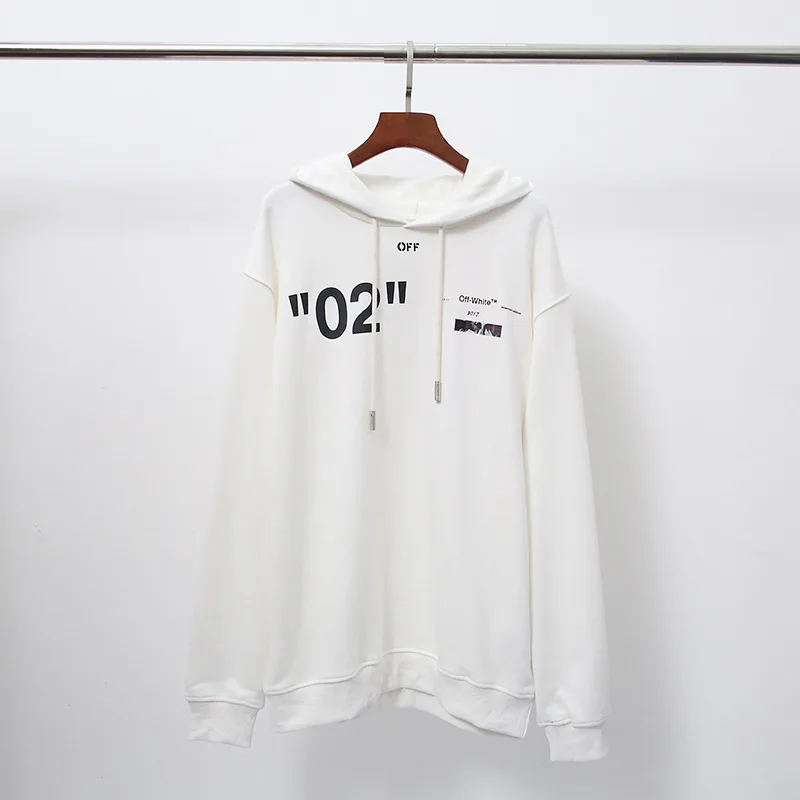 Классические off-white зимние новые цифровые 02 женские мужские толстовки с капюшоном