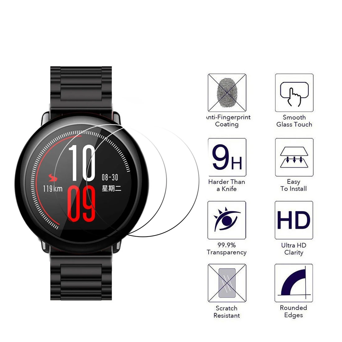 Ультра прозрачная защитная пленка для Xiaomi Huami Amazfit pace спортивные Смарт-часы закаленное стекло Защита экрана крышка дисплея
