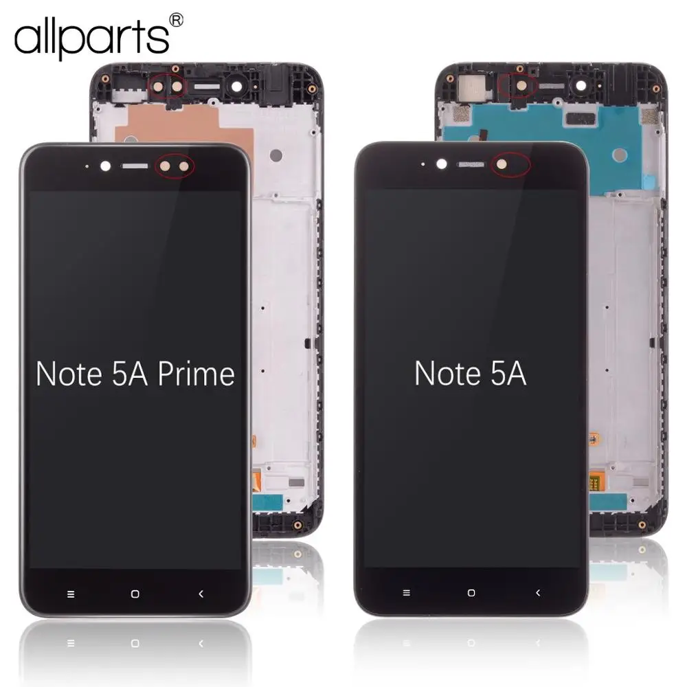 Дисплей для XIAOMI Redmi Note 5A / Prime LCD в сборе с тачскрином на рамке Оригинал черный белый