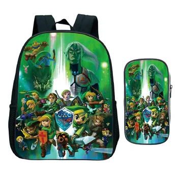 

2Pcs/Sets The Legend of Zelda Kindergarten Backpack Children School Bags Toddler Backpack Boys Girls Primary Book Small Mochila
