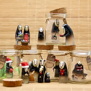 

Spirited Away No Face Man DIY Doll Japan animiation Action Figure Kids toys gift Miniature Model Doll Glass Wishing bottle