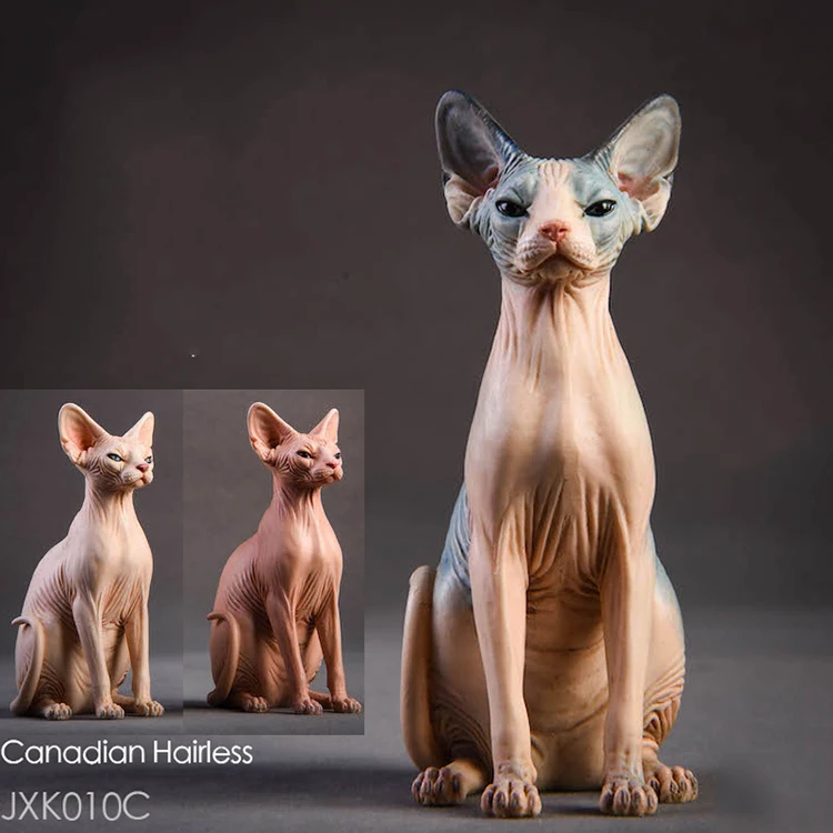 Модель животного из смолы 1/6 Jxk010 Канадская безволосовая кошка сфинкс 3 цвета