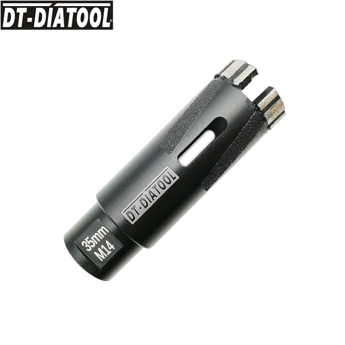 DT-DIATOOL 1 шт. 35 мм Лазерная сварная турбо Сегментированный Алмаз Сухая сверлильная пила с боковой защитой M14 резьба сверла