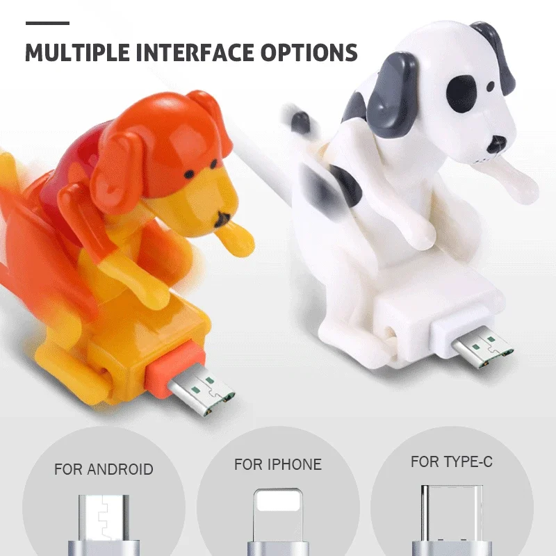 Dog Charger Cable Fast Portable Lovely Small Grappige Humping USB Data for Apple Android Smartphone Line New | Электроника