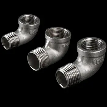 

L Type 304 Stainless Steel Pipe Fitting Elbow Connector 1/2" Male to 1/2" Female BSP Thread for Water Fuel Gas Tube